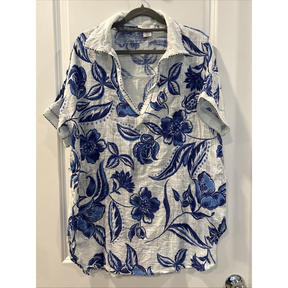 Haute Hippie floral-printed V-neck Dress W/ Pockets Sz M